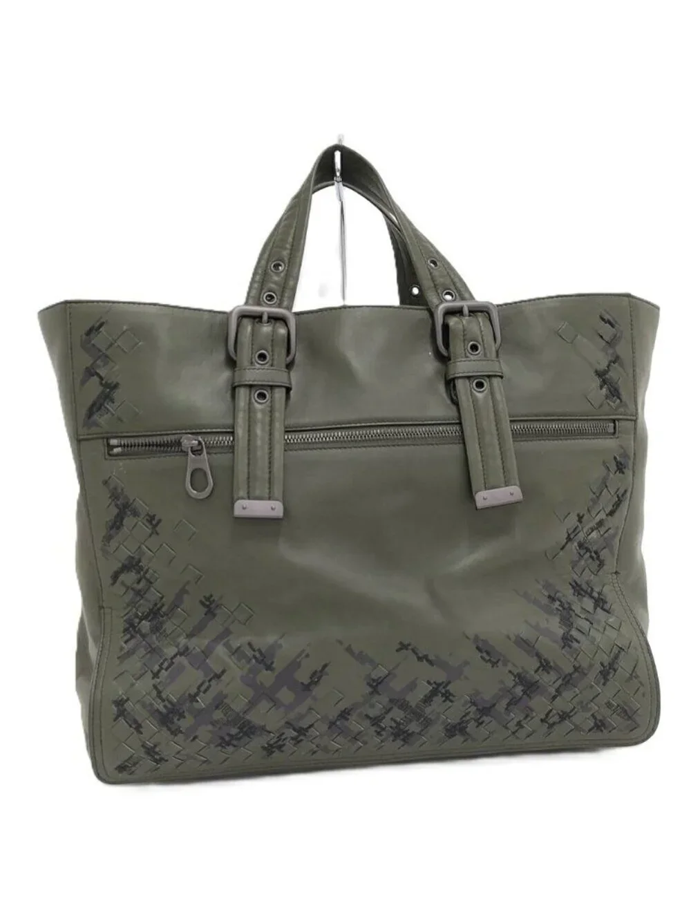 Bottega Veneta Tote Intrecciato Leather Khaki